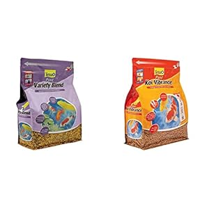 TetraPond Variety Blend, Pond Fish Food, for Goldfish and Koi & 16485 Koi Vibrance Sticks Fish Food, 2.42 Pound
