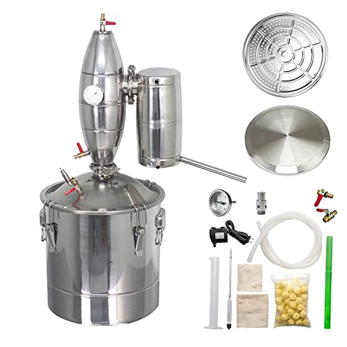 YUEWO Still 50L 13.2 Gal Water Alcohol Distiller 304 Stainless Steel Wine Making Kit Home Brew with Thermometer for Liquor/Whiskey/Brandy/Essential Oil
