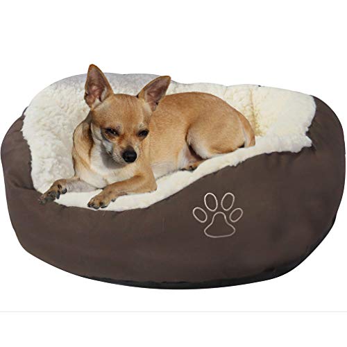 Evelots Pet Bed For Small Dogs/Cats, Removeable Machine Washable Sherpa Insert/Fleece Lining/Non-Slip Bottom-Assorted Colors #TOP1