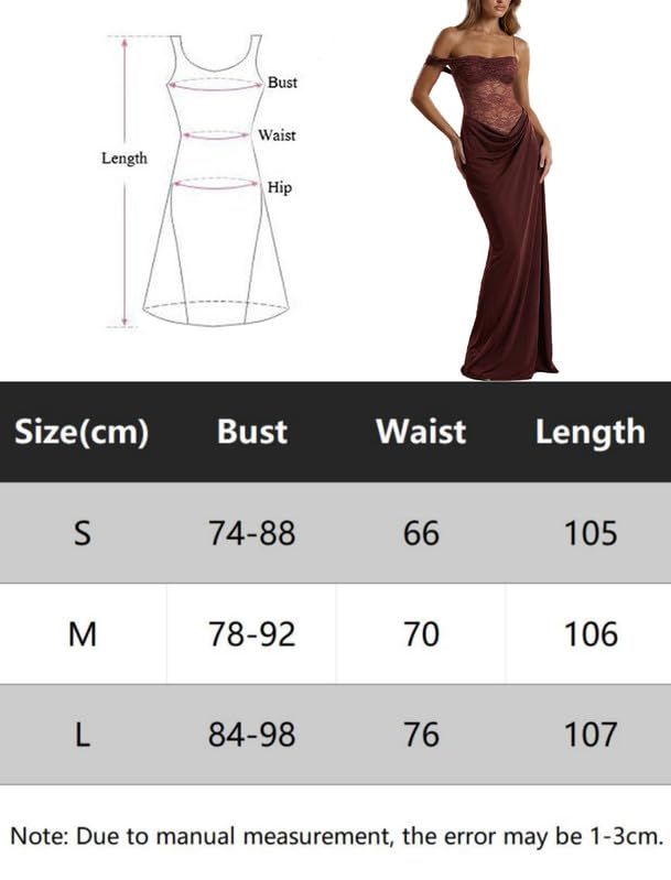 Vestito Donna Elegante Monospalla Spaghetti Strap Abito Lungo in Pizzo Floreale Aderente Vestiti Senza Maniche Sexy Maxi Abiti con Alto Spaccato Laterale Bodycon Abito da Discoteca Festa Sera