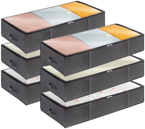Lifewit 95L 6 Pack Under Bed Storage Containers, Large Capacity B...