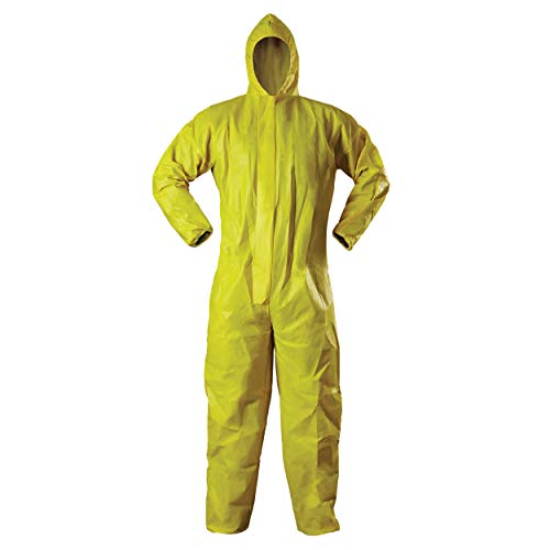 Venom Steel Disposable Chemical Splash Industrial Coverall, Hooded, Elastic Wrist and Ankles, Yellow (Large/X-Large) - Thumbnail 2