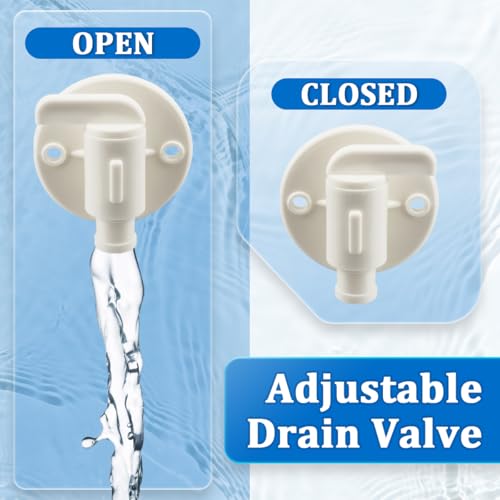 Image of 1pcs RV Camper Drain Valve Plastic for Fresh Water Tank Drain, Replacement Water Drain Valve 3 /8 inch or 1 /2 inch Dual Barb with Flange