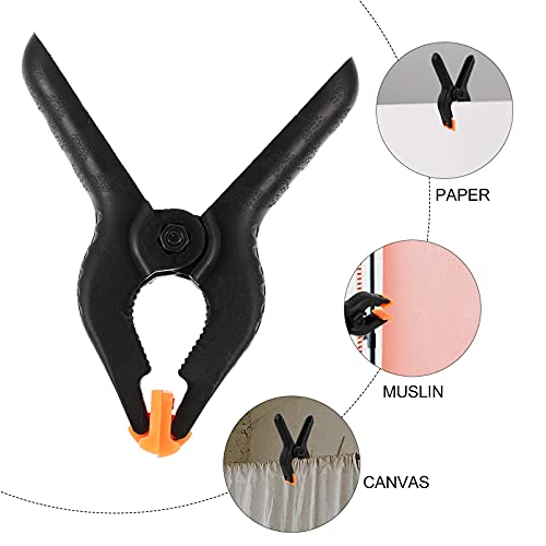 ARTIBETTER 10Pcs Clipes Grampos Backdrop Muslin Fundo Preto Heavy Duty Grampo para Photo Studio Back