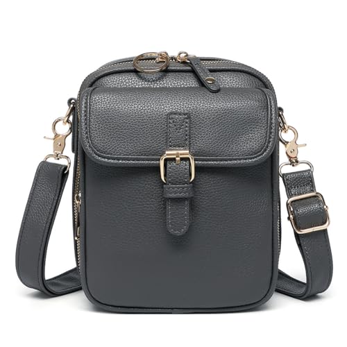 Crossbody Leather Bag Vintage Anti-Theft Shoulder Bag for Women Men