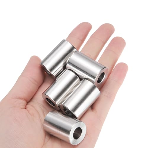 QUARKZMAN 10 Stück Edelstahl Abstandshalter 3/8 Bohrung x 3/4 AD x 1-1/8 Länge Schraube Buchse Glatte Oberfläche Rund Metall Distanzhülsen für M10 Schrauben Bolzen und Stangen