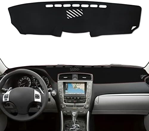 Naseya Car Dashboard Cover,Leather Anti-Slip Dash Cover Mat for Lexus IS250 IS350 2006-2011,Interior Dash Board Protecter Covers (Black Line)