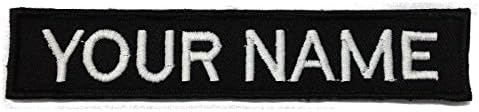 Personalized Custom Name Tape Names Strap Hook Fastener Backing 5 inches Black