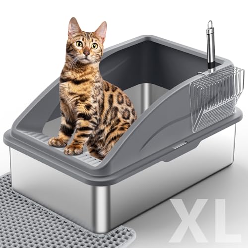 Stainless Steel Litter Box, Extra Large Litter...