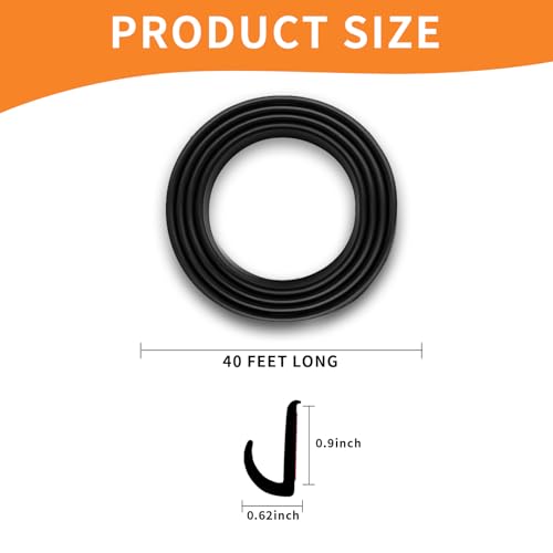 RV Gutter Rain Drip Rail Trim: 40FT Weather Stripping with Adhesive Backing for Roof, Car, Truck, Boat, Home Use (Black) — view 5