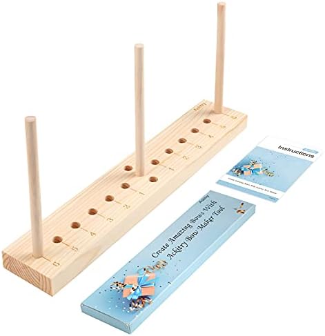 Ackitry Extended Bow Maker for Ribbon for Wreaths, Wooden Ribbon Bow Maker for Christmas Bows, Hair Bows, Corsages, Various Crafts
