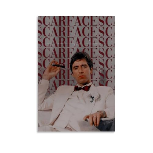 Lenaeo Scarface Poster film vintage pour chambre, art mural esthétique sur toile, décoration de chambre à coucher poster 12x18inch(30x45cm)