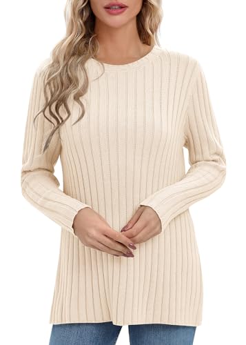 Image of Urban CoCo Women's Lightweight Crewneck Pullover Sweaters Long Sleeve Fall Knitted Sweater Tops