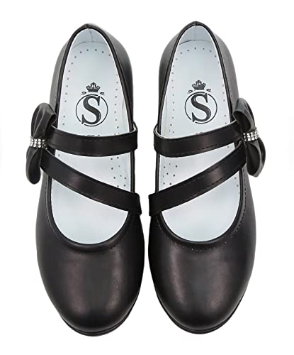 Flower Girls Mary Janes Dress Shoes Flat Birthday Wedding Footwear