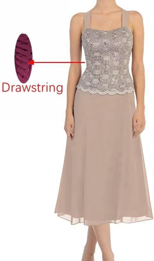 Tea Length 2 Piece Mother of The Bride Dresses with Jacket Laces Mother of The Groom Dresses Formal Evening Dress - Image 3