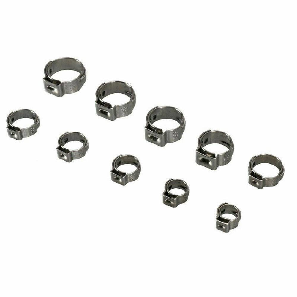 Lot De 25 Colliers De Serrage Acier Inox 304 - Simple Oreille, Tailles 5.8-23.5 Mm, Pour Tuyaux