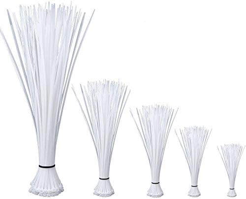 Self Locking Nylon Cable Zip Ties,4 6 8 10 12 Inches,Width 0.16inch,500Pcs HeavyDuty Wire Tie Wraps for Home,Office,Garden,Garage,Workshop (White)