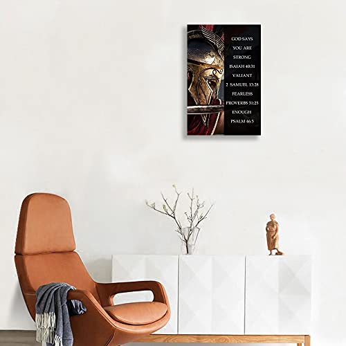 God Says You Are Wall Art Warrior Poster Vintage Bible Verse Wall Art Framed Quotes Wall Art Motivational Posters Painting Pictures Prints Framed (12X18 Inch) #TOP4