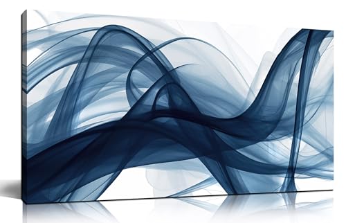CPKATMT Abstract Canvas Wall Art for Living Room Blue and White Prints Decor for Bedroom Home Office Decor for Women Size 20