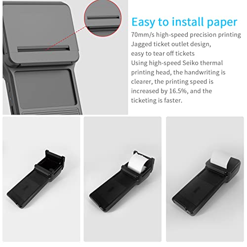 58Mm Pos Thermal Receipt Printer,Bluetooth Handheld Pos Machine Terminal Printer Mobile Pos Portable Back Clip Receipt Printer With Barcode Scanning Function Support Spp Protocol #TOP1