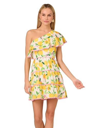 Image of Adrianna Day Women's Printed Short Dress, White Multi, 4