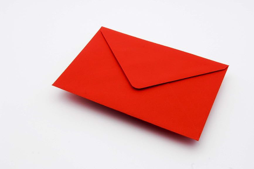 Craft UK 2431 B6 (125 X 175) Cherry RED 100 GSM Envelopes (50 Pack)