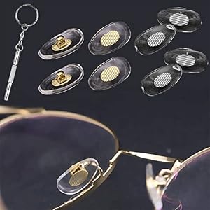 Plaquettes de nez de lunettes à noyau de cuivre amélioré, 4 paires de plaquettes de nez de lunettes en silicone souple à visser transparentes, pour le remplacement de lunettes et de lunettes de soleil
