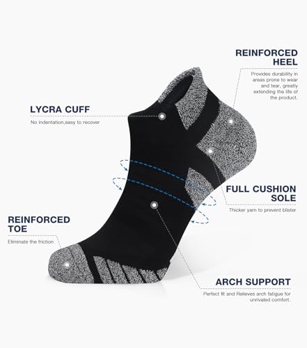 Men's Ankle Socks 8 Pack Cotton Moisture-Wicking Socks with Cushioned Sole Ideal for Teens Everyday Wear Travel2