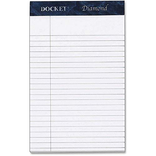 TOPS Docket Diamond 100% Recycled Premium Stationery Tablet, 5 x 8 Inches, Perforated, White, Narrow Rule, 50 Sheets per Pad, 4 Pads per Pack (63981)
