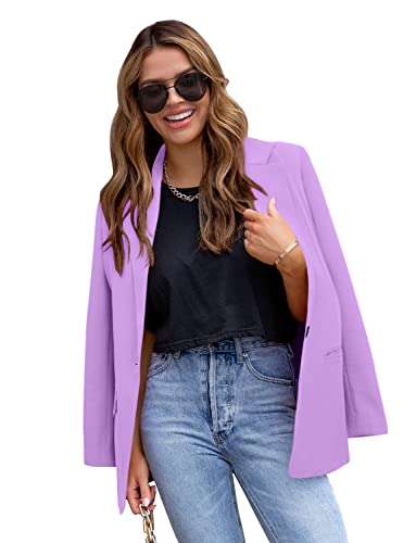 Image of CRAZY GRID Womens Casual Blazer Jacket Long Sleeve Open Front Work Office Blazer Lapel Button Jacket