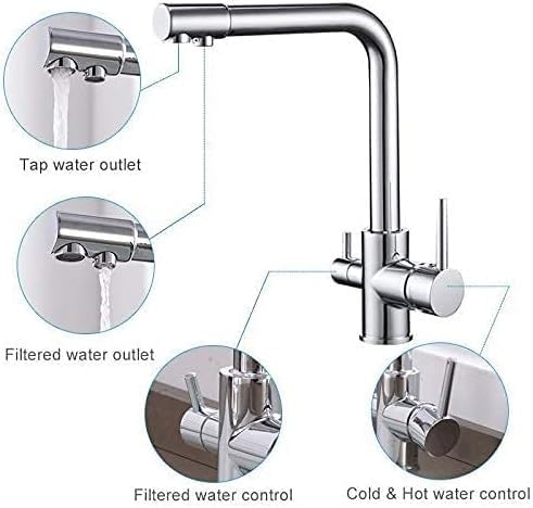 Kitchen Faucet, with Filtered Water 3 Way Cold and Hot Sink,A