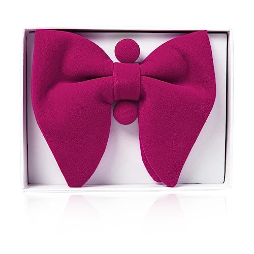 Image of GUSLESON Mens Solid Plaid Velvet Pre-tied Adjustable Bow Tie and Pocket Square Cufflink Set with Gift Box