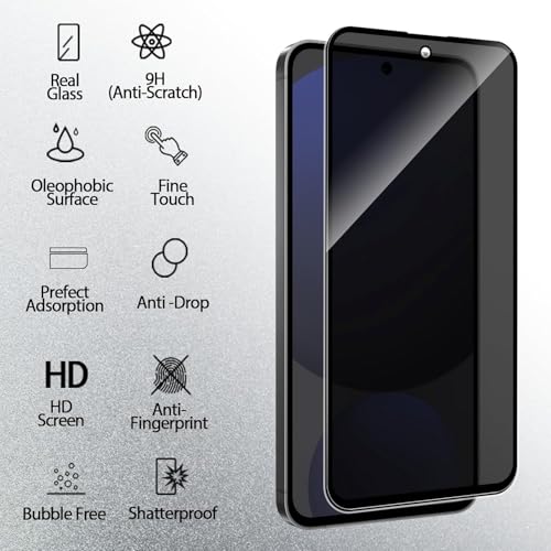 Image of STP FEEL HD+ Premium Privacy Tempered Glass Screen Protector Guard Compatible for Samsung Galaxy S25 Plus 5G (6.7 Inch, Pack of 1) Full Edge to Edge Coverage Anti-Spy /Anti-Peeping 9H Hardness