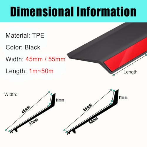 Burlete impermeable de goma duradera con ancho de 55 mm para sellado de ventanas 3