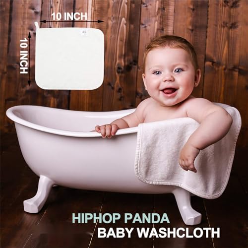 image for HIPHOP PANDA Baby Washcloths, Rayon Made from Bamboo - 2 Layer Ultra S
