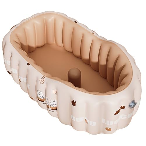 Baignoire gonflable bébé en PVC antidérapant - Lit pliable rose pour nouveau-né 90cm