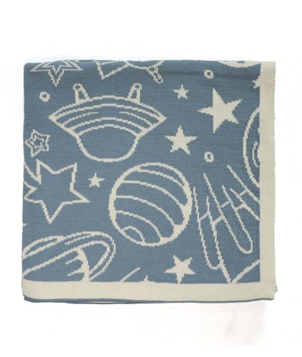 Image of Pluchi Explore Dream Discover Cotton Baby Blanket, Knitted Design, New Born for Use in All Seasons