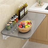 Faltbarer Wandtisch für Küche und Esszimmer, Holzwäsche-Schreibtisch, platzsparend, DropLeaf-Tisch, vielseitiger schwebender Schreibtisch für Zuhause, Büro und kleine Räume