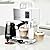 Espresso & Cappuccino Maker- 19 Bar Pump, 10 Pc All-In-One Espresso Maker & Milk Steamer (Inc: Bean Grinder, 2 Cappuccino & 2 Espresso Cups, Tamper, Single & Double Shot Filter Baskets), 1250W, (White)