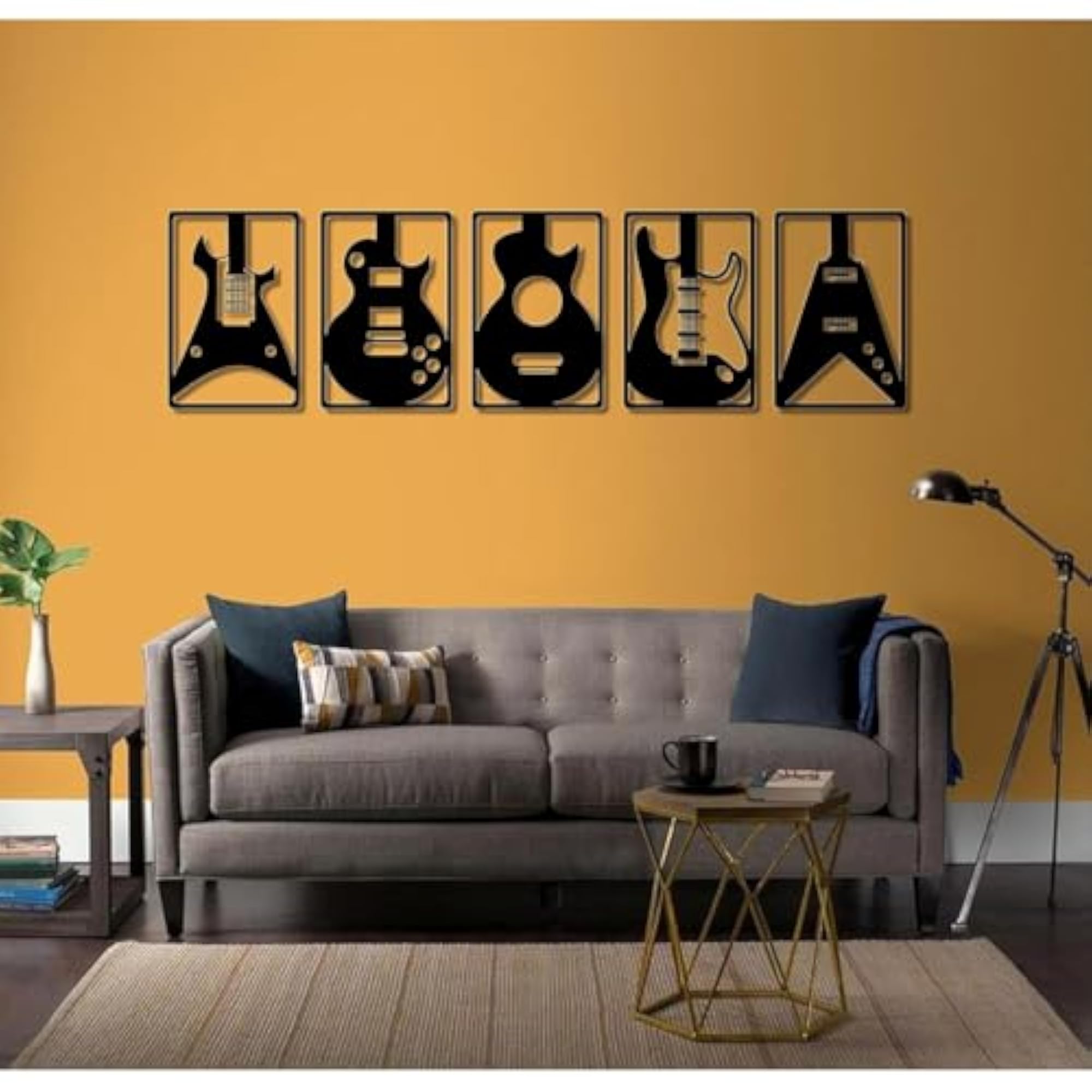 Wooden Wall Art Hanging, Black Designed Decor Sculptures