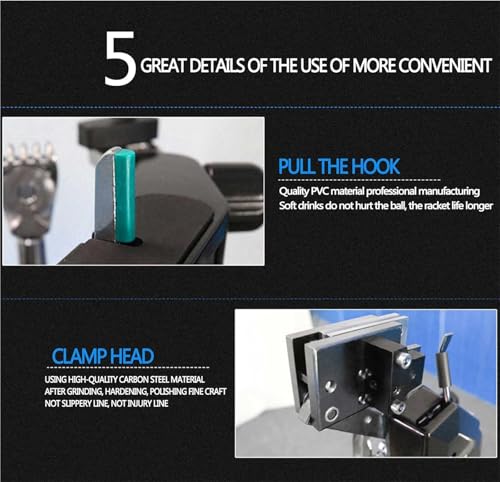 Incordatrice professionale per racchette, design da tavolo fisso a 6 punti per racchette da tennis, squash e badminton, Stringer efficiente per gli appassionati di sport