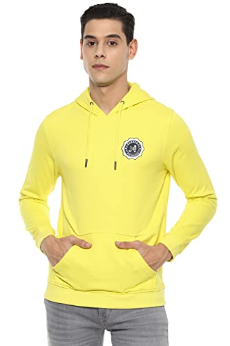 Image of Van Heusen Men's Cotton Blend Slim Fit Hooded Neck Sweatshirt (Vastbslpv27919 Yellow X Large)