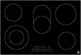 Cooktop Vitrocerâmico Life 90cm 5 Zonas Preto: Design Elegante e Alta Performance para Cozinha Moderna. Placa de Cozedura em Vidro Cerâmico de Fácil Limpeza e Controle Preciso.