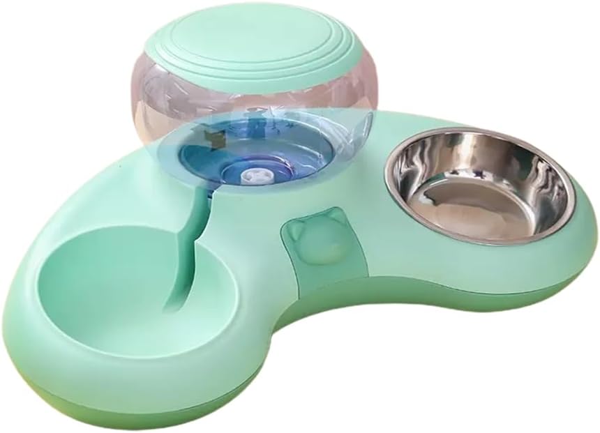 Slow Feeding Cat Double Bowls Non-Slip Base Pet Slow Feeding Dish Automatic Water Dispenser Cat Food Water Feeding Tools