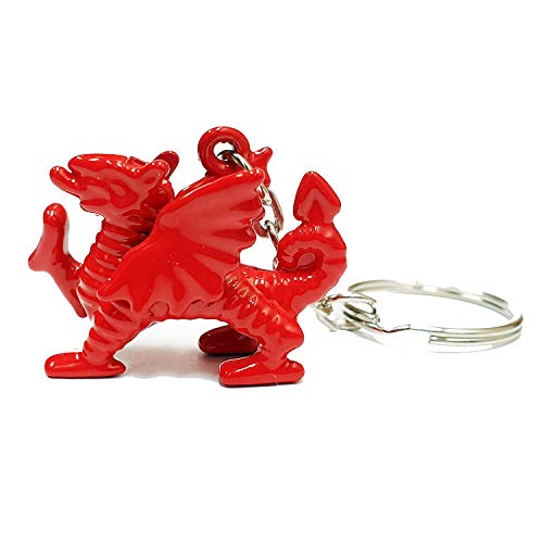 Welsh Wales Red Dragon Metal Keyring Key Ring