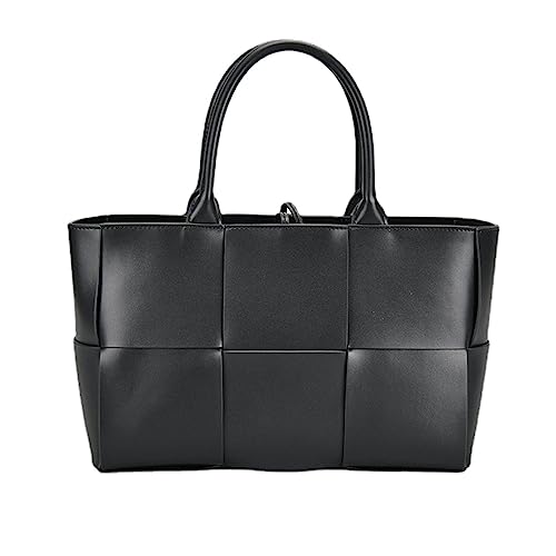 Bolso de hombro tejido de cuero para mujer miniatura 1