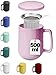 Tasse à Thé avec Infuseur et Couvercle - 500 ml - Céramique - Lavable au Lave-vaisselle - Rose