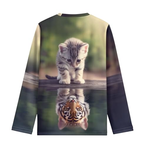 Image of WELLFLYHOM Long Sleeve T-Shirt for Boys Girls 3-16 Years Old Tee Tops Crewneck Pullover Shirts Fall Outfits