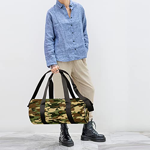 Green Camo Sport Duffel Bag, Camouflage Travel Duffle Bag Sports Gym Bag With Backpack, Tote Weekender Bag For Women Men Travel Business Trip #TOP6