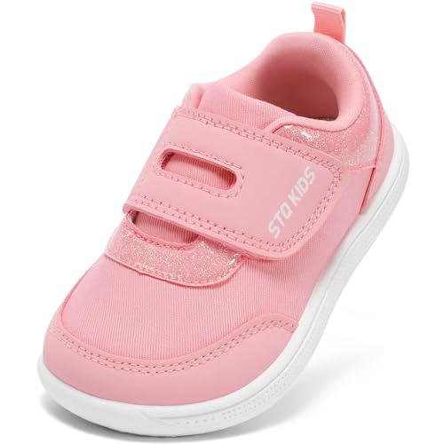 Toddler Shoes Girls Wide Toe Box Barefoot Baby Walking Sneakers Pink Size 7